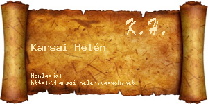 Karsai Helén névjegykártya